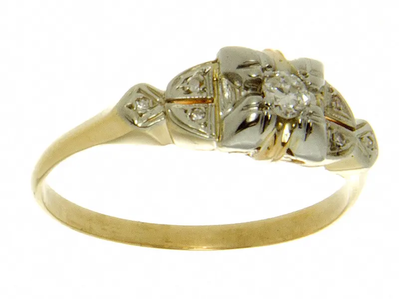 Authentic 1930S Art Deco Engagement Ring With Geometric Diamond Layout 1