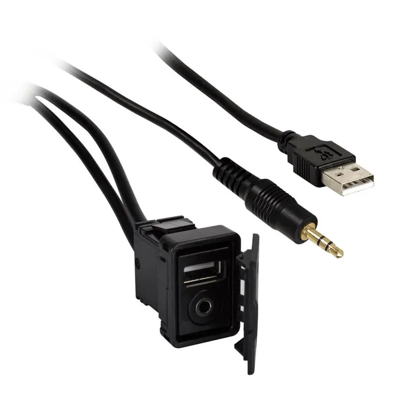 Axxess Axusb35Ext Weatherproof Usb And 3.5Mm Audio Extension With Flush Mount 1