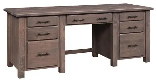 Barn Floor Double Desk – Handcrafted Amish Office Furniture 1