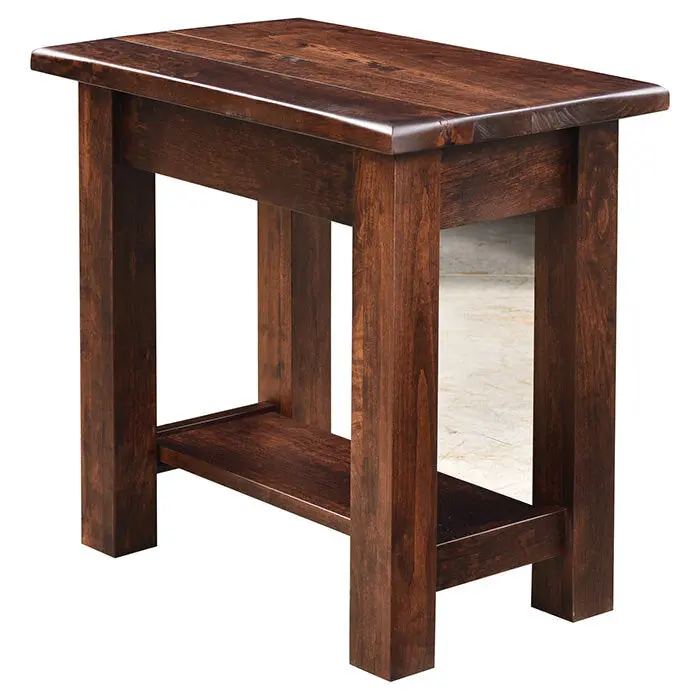 Barn Floor End Table – Amish-Crafted Bedroom Or Living Room Side Table 1