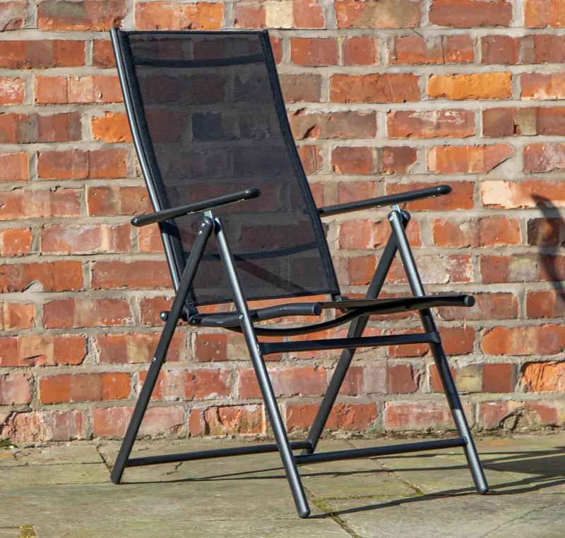 Black Multi-Position Garden Folding Chair – Compact Patio Seating 1