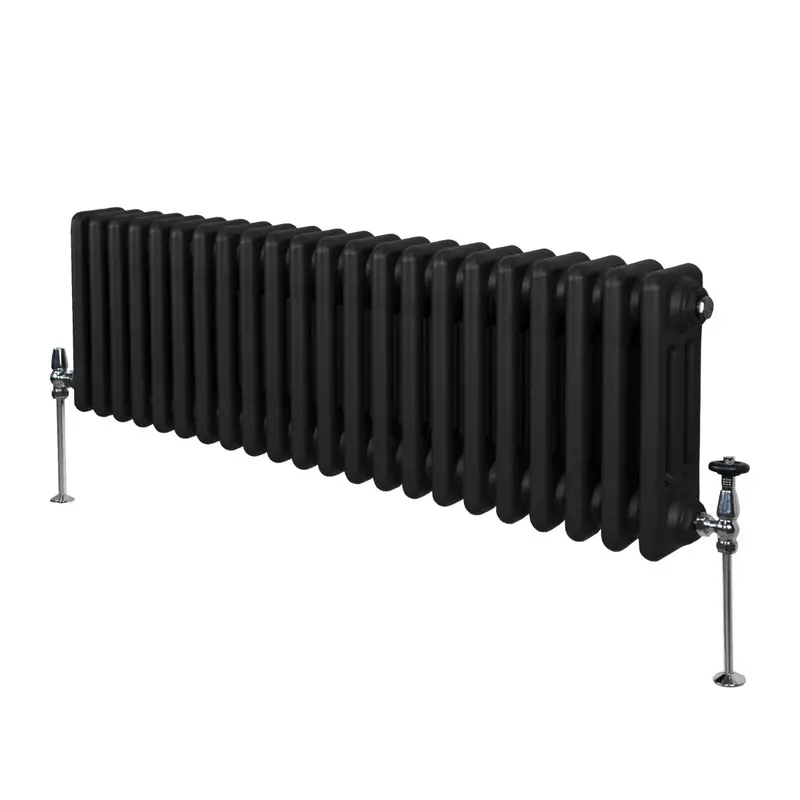 Black Traditional 3-Column Vertical Radiator – 300Mm H × 1012Mm W 1