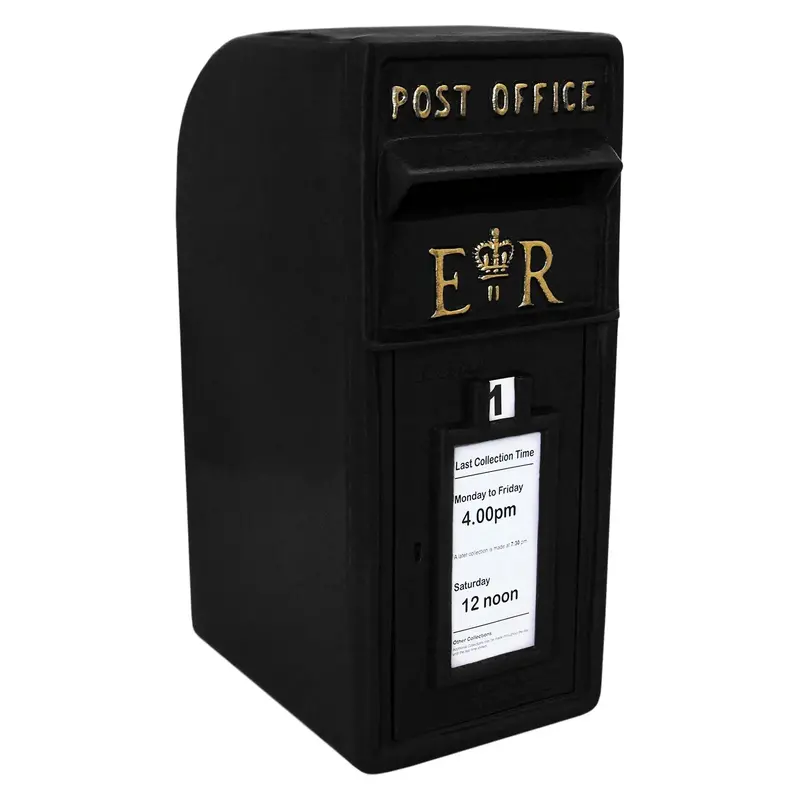 Black Vintage-Style Royal Mail Post Box – Classic Uk Letterbox 1
