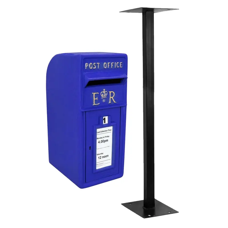 Blue Scottish Post Box With Stand – Heritage-Themed Garden Or Entryway Accent 1