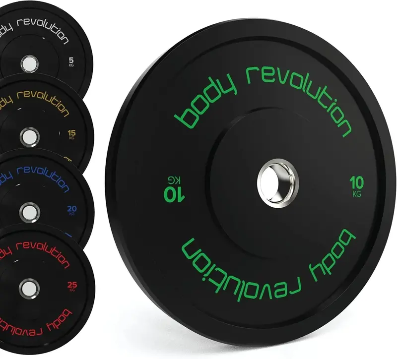 Body Revolution Pair Of 10Kg Black Olympic Bumper Plates 1