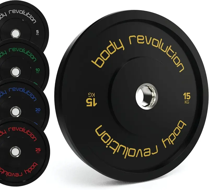 Body Revolution Pair Of 15Kg Black Olympic Bumper Plates 1