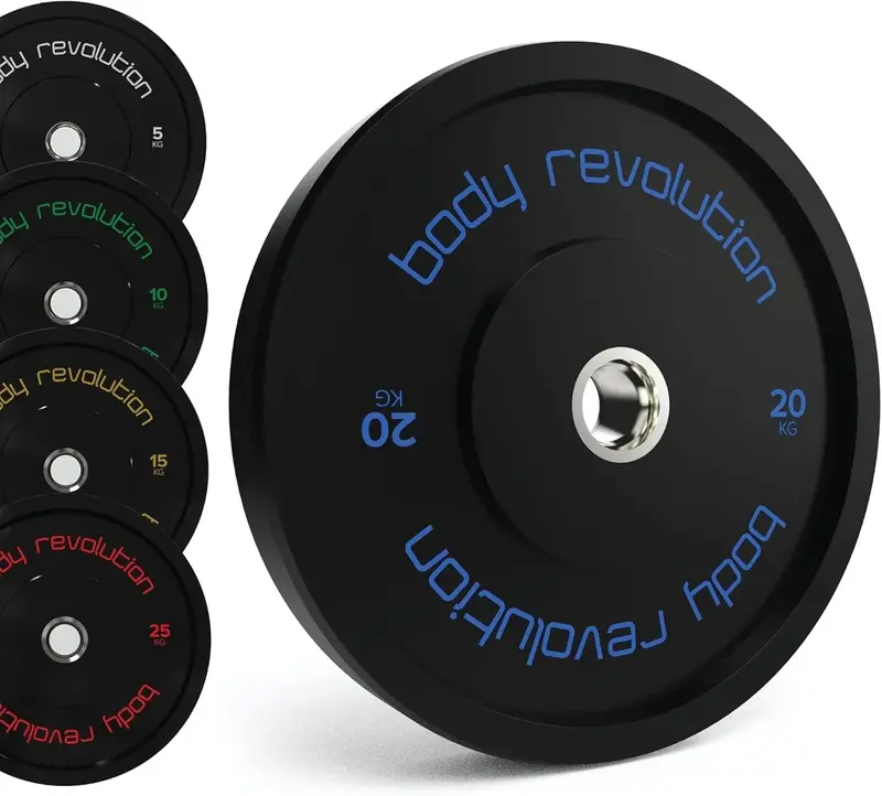 Body Revolution Pair Of 20Kg Black Olympic Bumper Plates 1