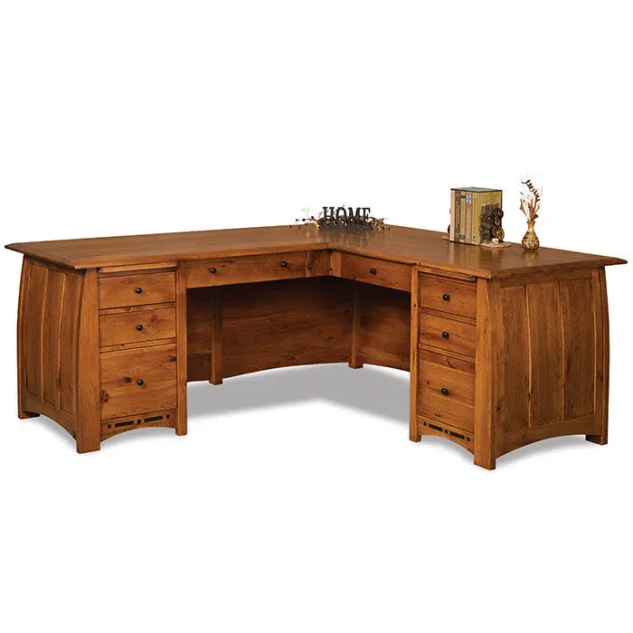 Boulder Creek L-Desk – Amish Solid Wood Corner Workstation 1