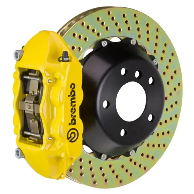 Brembo Rear Big Brake Kit For 1995–1998 Porsche 993 Turbo, C2, C4, C4S – 4-Piston Calipers, 345X28Mm Drilled Two-Piece Rotors (Yellow Finish) 1