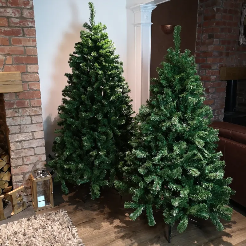 Carson Spruce Green Hinged Luxury Artificial Christmas Tree – Festive Indoor Display 1