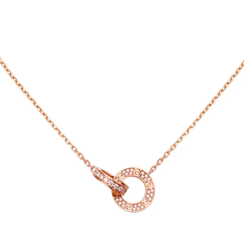 Cartier Love Necklace In 18K White Gold With Pavé Diamonds 1