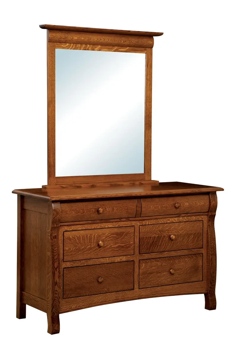 Castlebury Solid Wood Dresser With Matching Wall Mirror 1