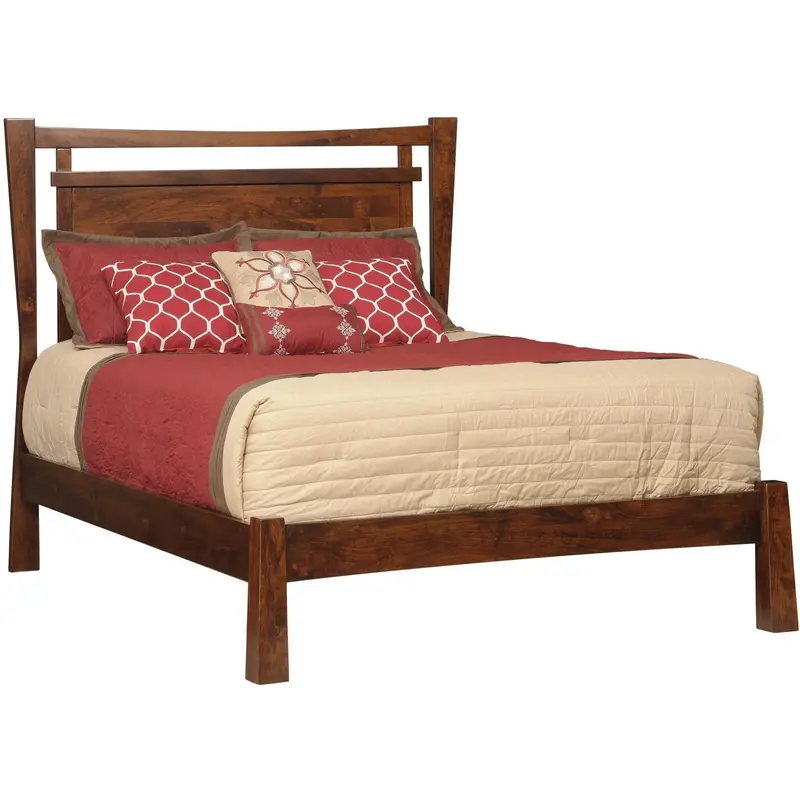 Catalina Panel Bed – Amish Solid Wood Platform Frame 1