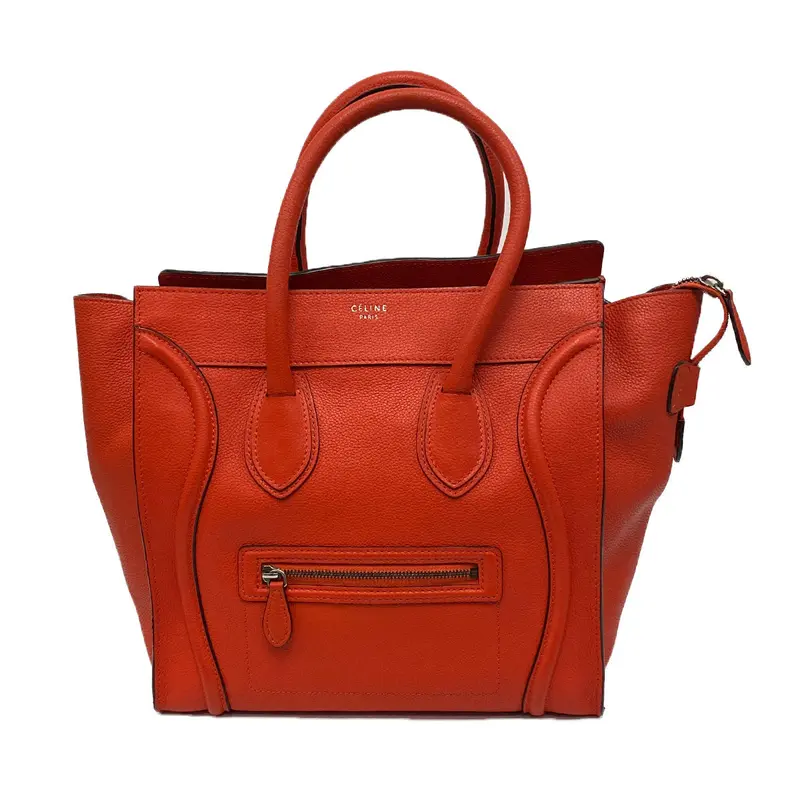 Céline Mini Luggage In Vermillion Drummed Calfskin 1