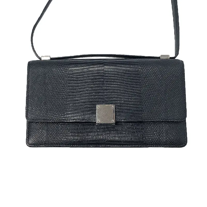 Céline Small Lizard-Skin Flap Bag With Signature Detailing 1