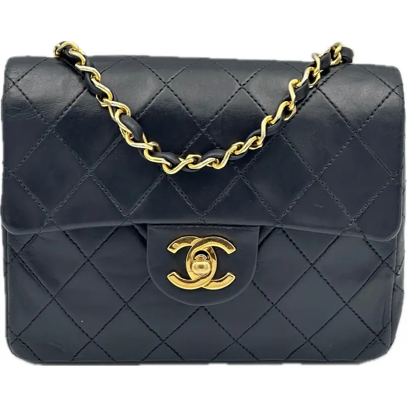Chanel Mini Square Flap Bag – Quilted Black Lambskin 1