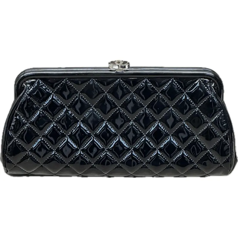 Chanel Timeless Clutch – Black Patent Quilted Leather, 2016 Edition 1