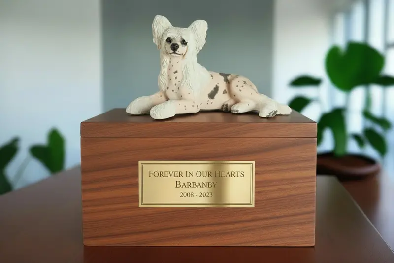 Chinese Crested Dog Memorial Urn For Cremated Remains 1