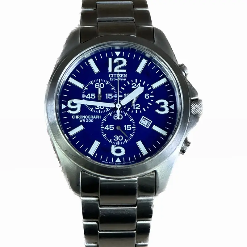 Citizen Eco-Drive At0870-53L Chronograph In Stainless Steel With Blue Dial 1