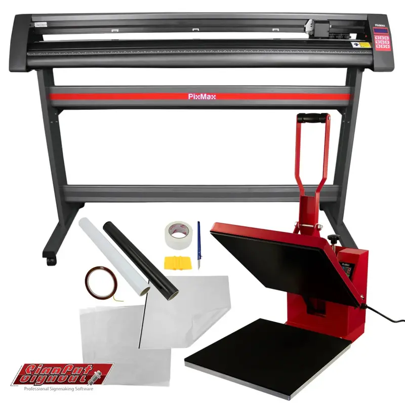 Clam 38X38Cm Heat Press + 135Cm Vinyl Cutter Combo Kit 1