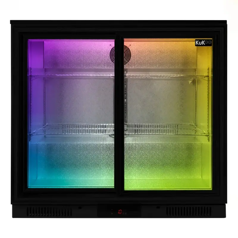 Commercial Back Bar Cooler – Sliding Double-Glass Door Refrigerated Display Unit 1