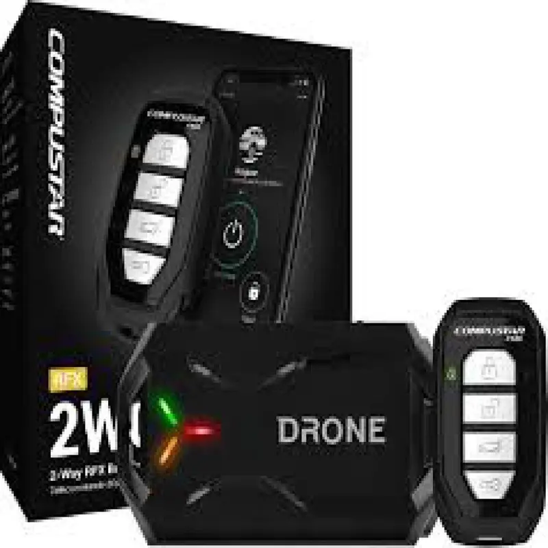 Compustar Rfx2Wg15 Fm Two-Way Rf Kit – 4-Button Led Remote With Lte Drone Module 1
