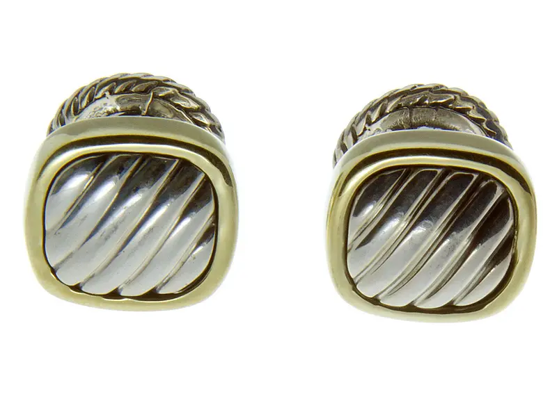 David Yurman Cable Cufflinks In Gold And Silver 1