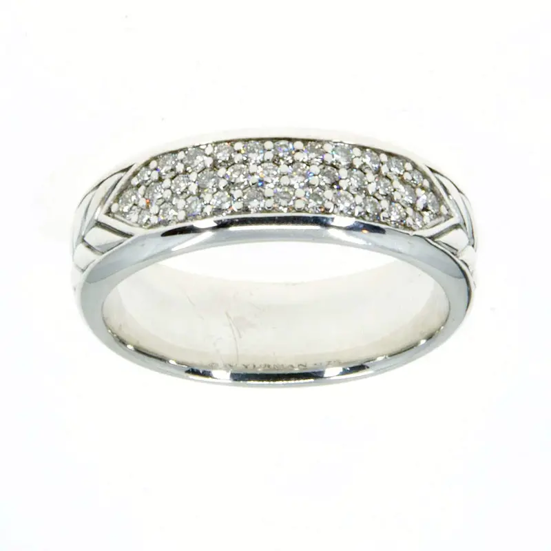 David Yurman Chevron-Style Diamond Wedding Band In 18K Gold 1
