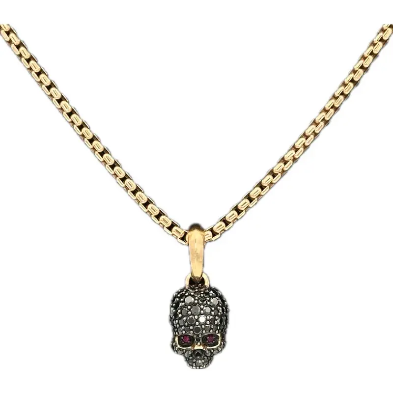 David Yurman Momento Mori Skull Pendant In Oxidized Silver 1