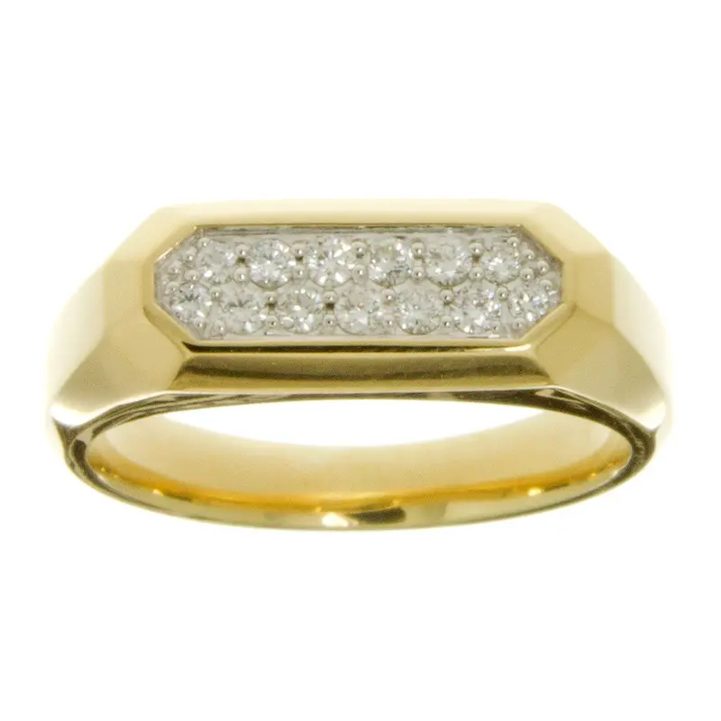 David Yurman Streamline 18K Yellow Gold Diamond Signet Ring 1
