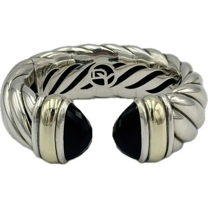 David Yurman Two-Tone Cuff: Sterling Silver With Gold Accents (24Mm) 1