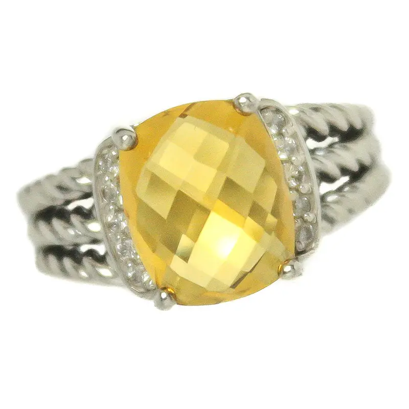 David Yurman Wheaton Ring Featuring Citrine And Pavé Diamonds 1
