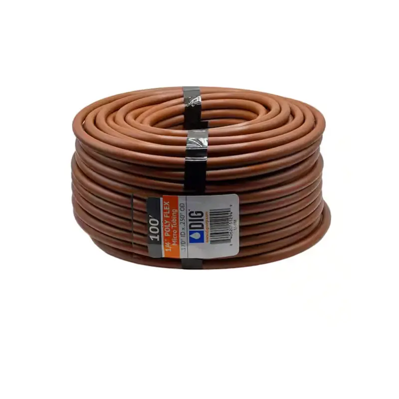 Dig 12-404Fx Brown 1/4-Inch Micro Polyflex Drip Tubing – 100 Ft, .170 Id × .250 Od 1