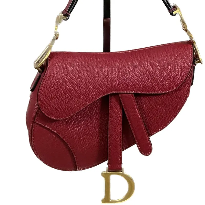 Dior Saddle Bag In Burgundy Leather 1