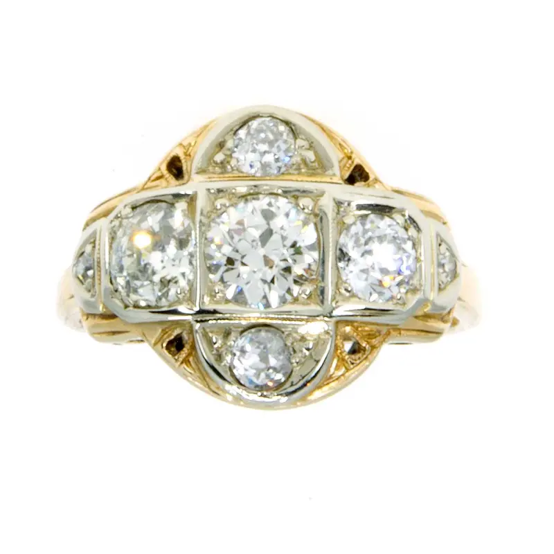 Early Art Deco Diamond Ring – 1.70Ct Antique Cushion-Cut Center Stone 1
