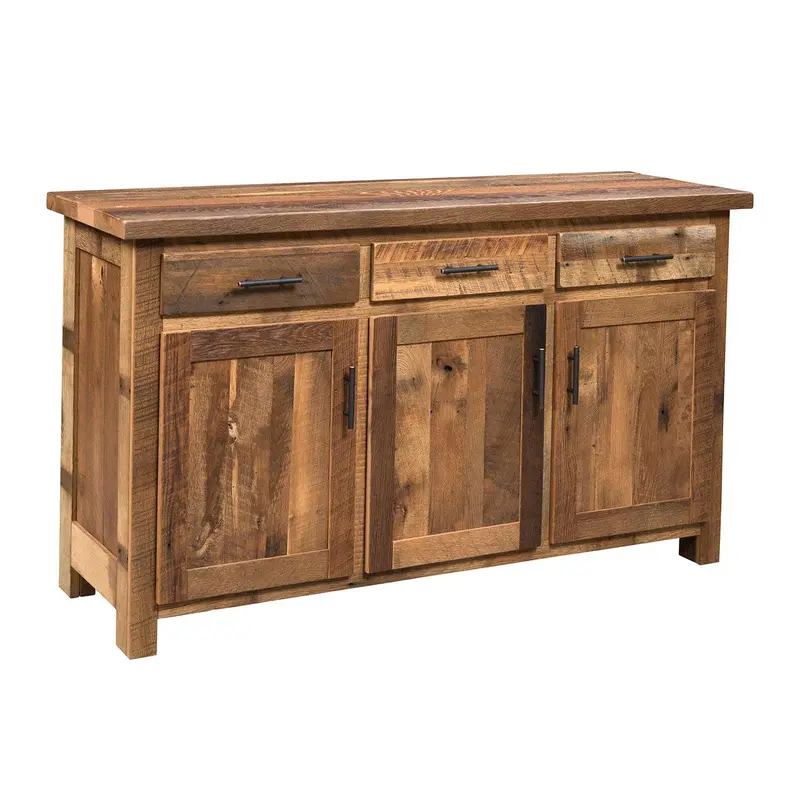Edinburgh Amish Reclaimed Wood Server With Rustic Elegance 1