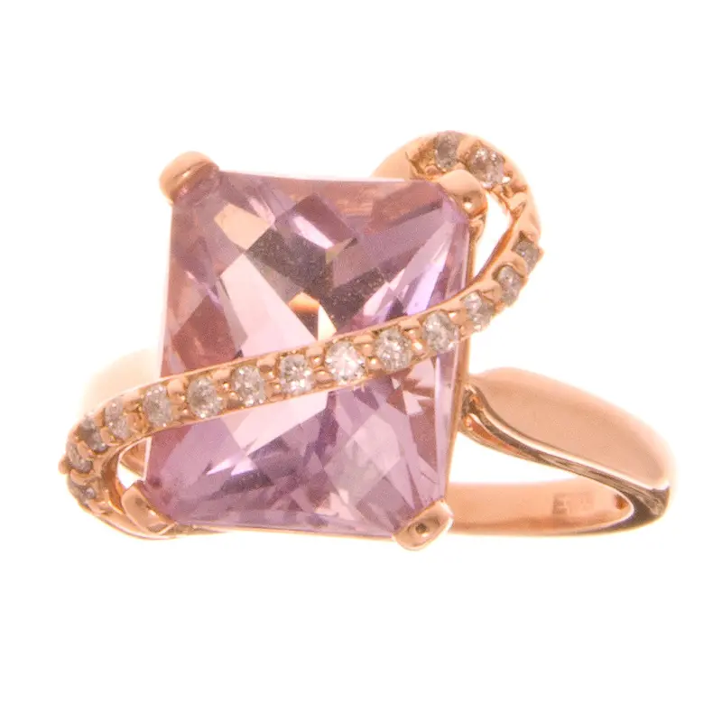 Effy Amethyst And Diamond Ring In 14K Rose Gold 1