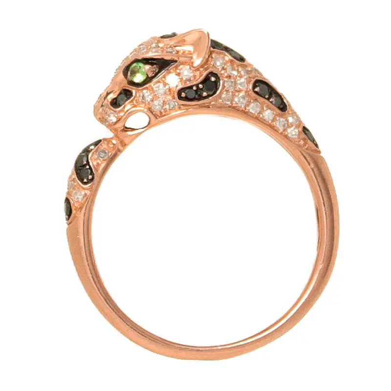 Effy Panther Ring – Diamond And Tsavorite Garnet Sculptural Band 1