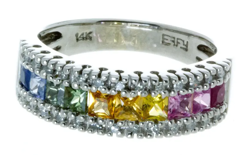 Effy Watercolors Sapphire And Diamond Cocktail Ring 1
