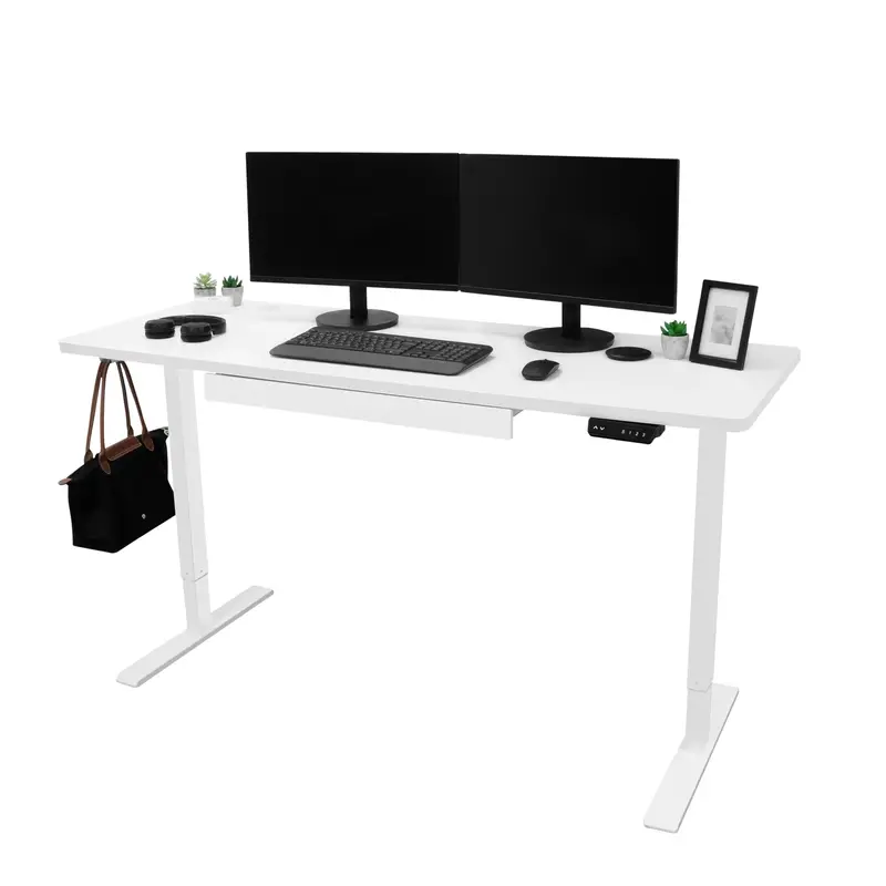 Electric Height-Adjustable Standing Desk With Drawer – 160Cm × 60Cm 1