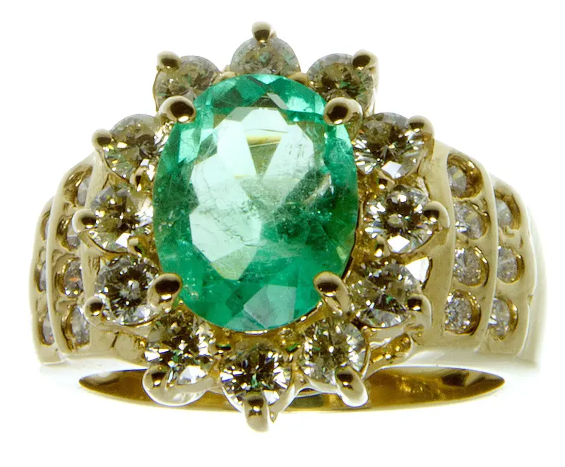 Emerald And Diamond Ring Featuring 3.92 Carats Of Emerald 1