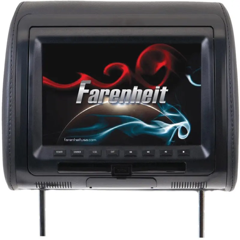 Fahrenheit Hrd91Cc 9-Inch Pre-Loaded Dvd Headrest Monitor With Interchangeable Skins 1