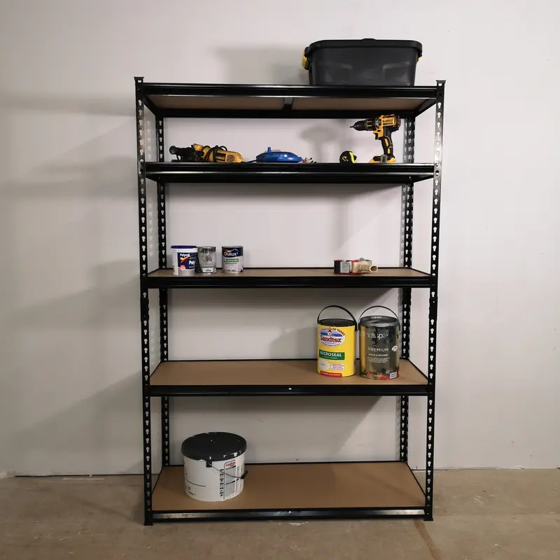 Five-Tier Heavy-Duty Black Metal Storage Shelving Unit (1.22M X 1.83M) 1