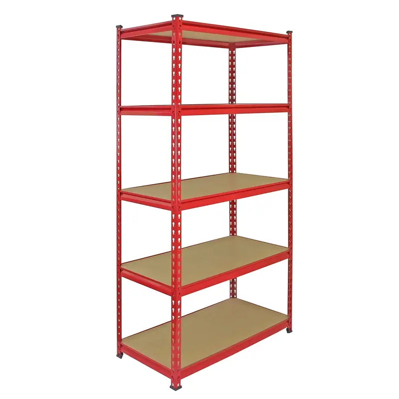 Five Z-Rax Red Steel Shelf Units (90Cm) + Complimentary Installation Mallet 1