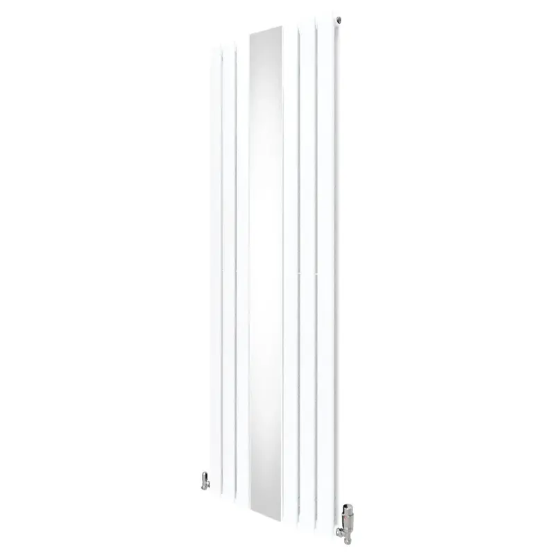 Flat Mirror-Effect Radiator With Valves – 1800Mm X 565Mm (Pure White) 1