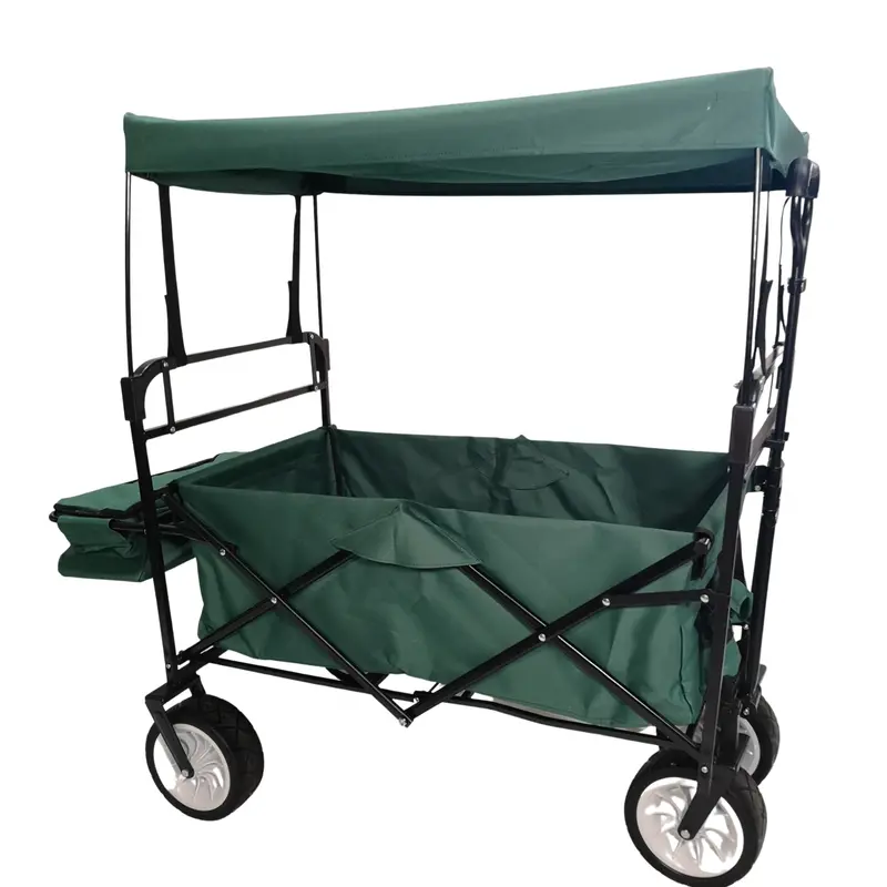 Folding Festival Storage Trolley With Canopy, Waterproof Cover & 100Kg Load Capacity 1
