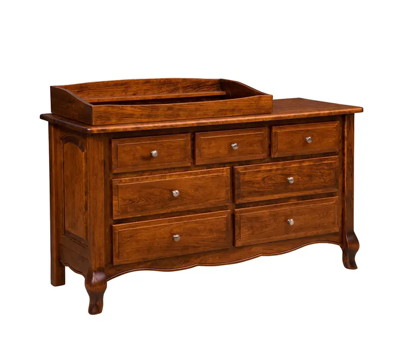 French Country Amish 7-Drawer Dresser With Decorative Box Top 1