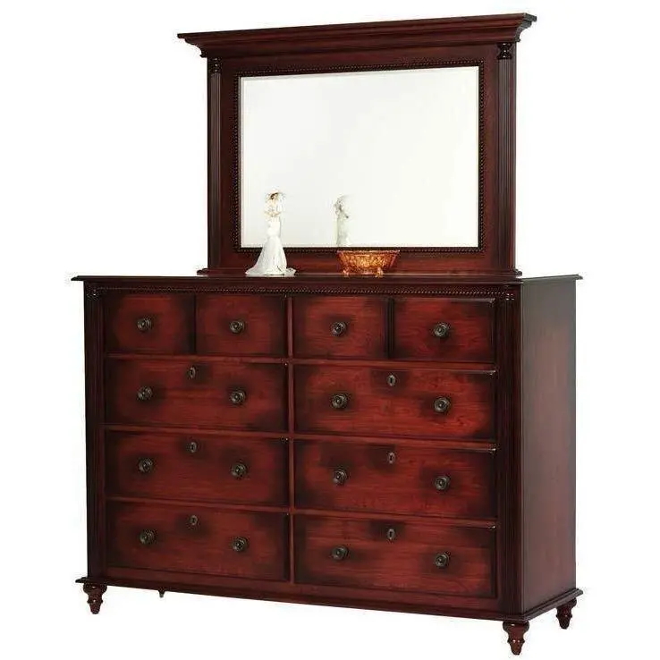 Fur Elise Amish Tall High Dresser With Integrated Mirror 1