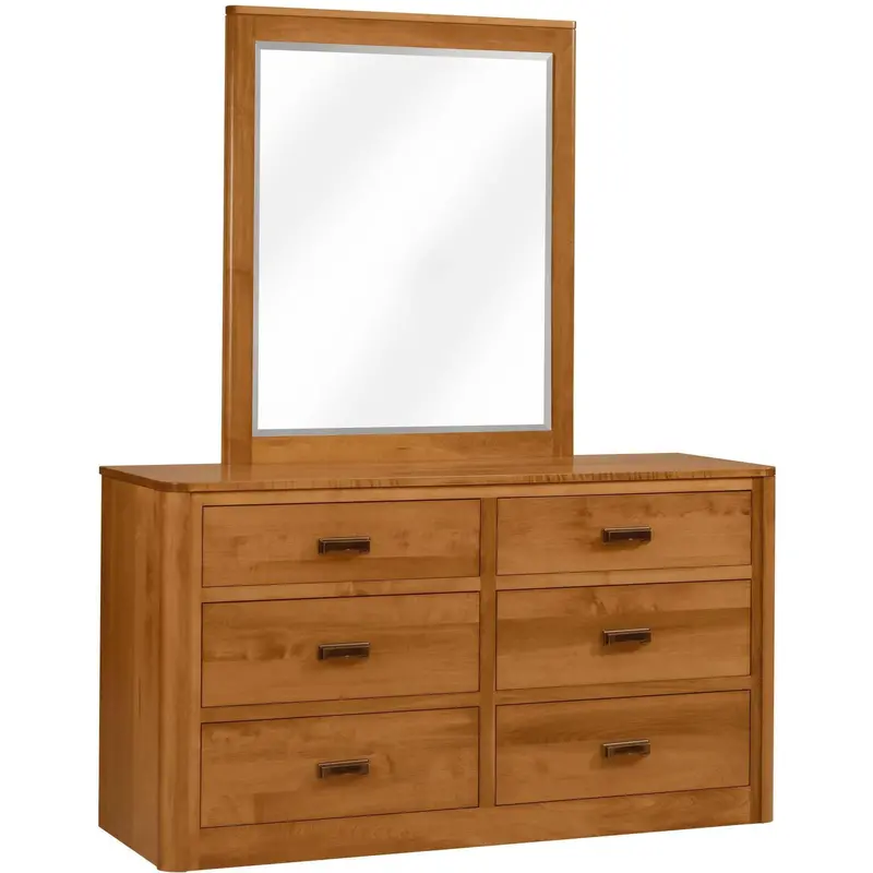 Galaxy Amish Full-Size Dresser With Attached Mirror 1