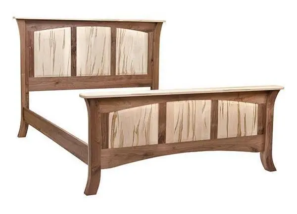 Galveston Amish Platform Bed With Panel Headboard 1
